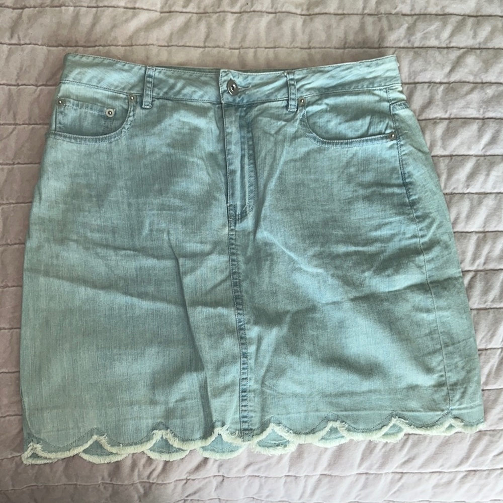 CeCe Blue Pencil Mini Skirt Casual